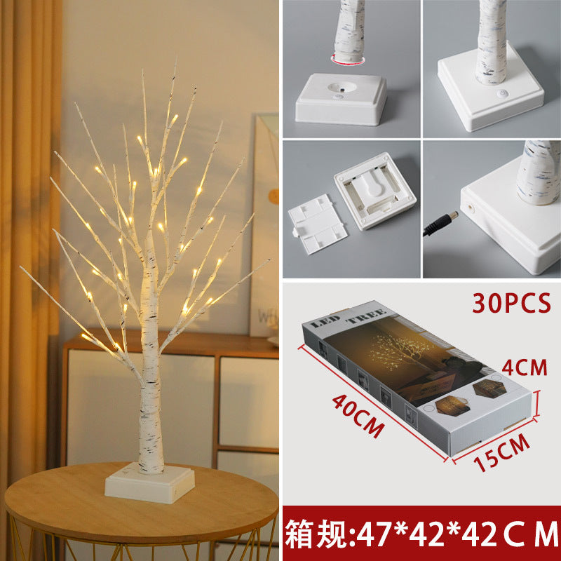 Birch tree led Christmas party