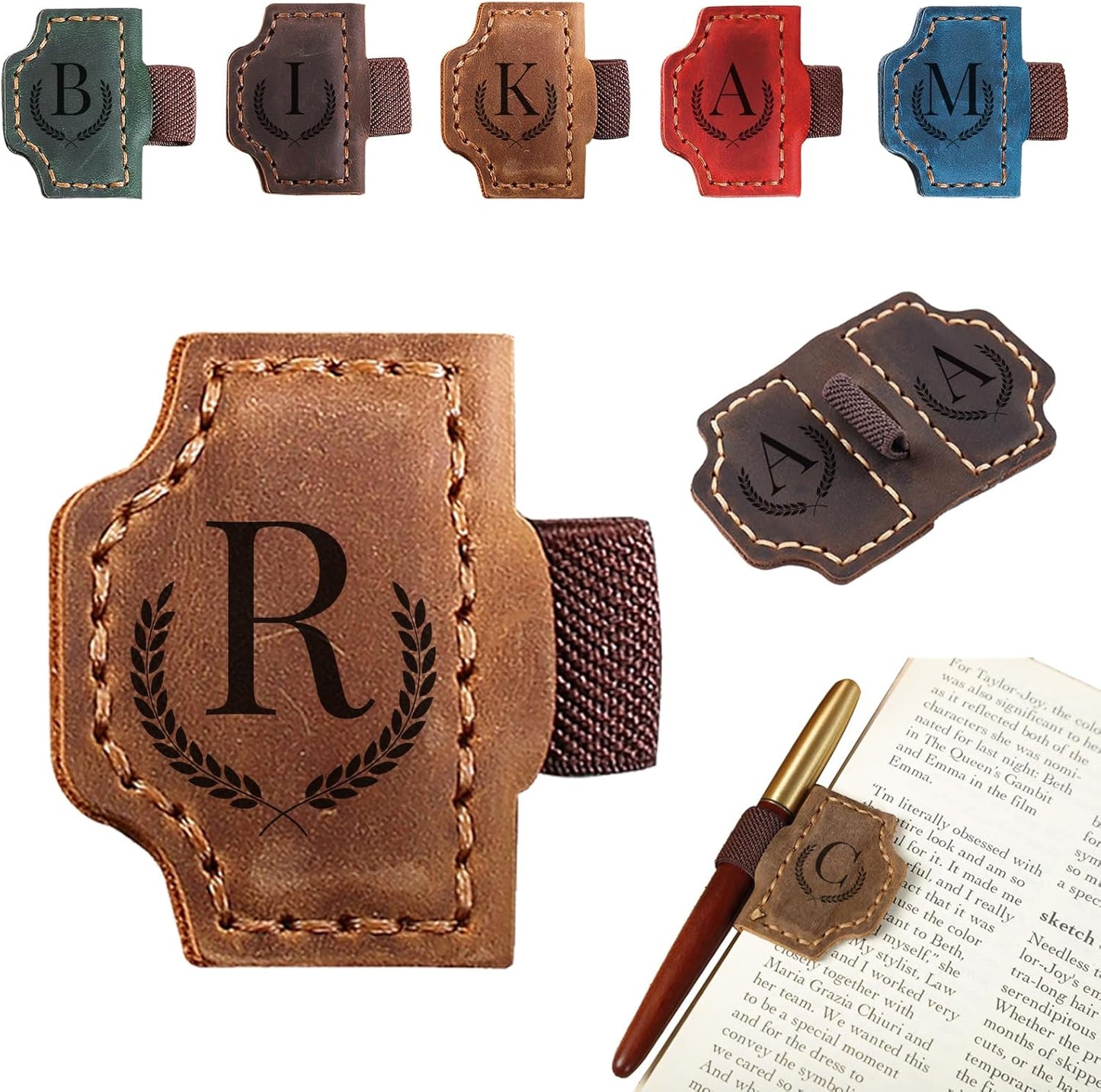 Custom Initial Leather Bookmark – Perfect Gift for Book Lovers & Readers
