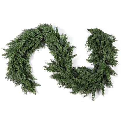 Artificial Realistic Faux Greenery Garland for  Christmas Cedar Garland,