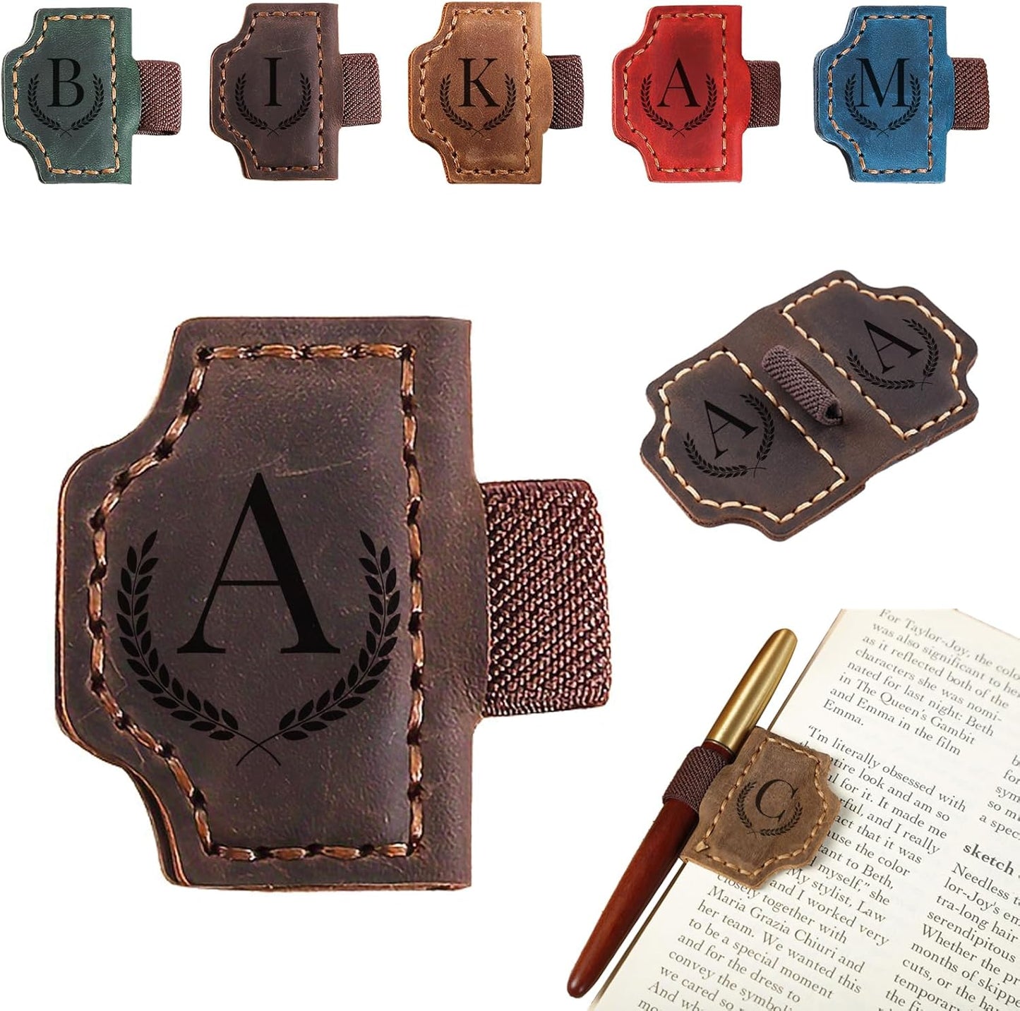 Custom Initial Leather Bookmark – Perfect Gift for Book Lovers & Readers