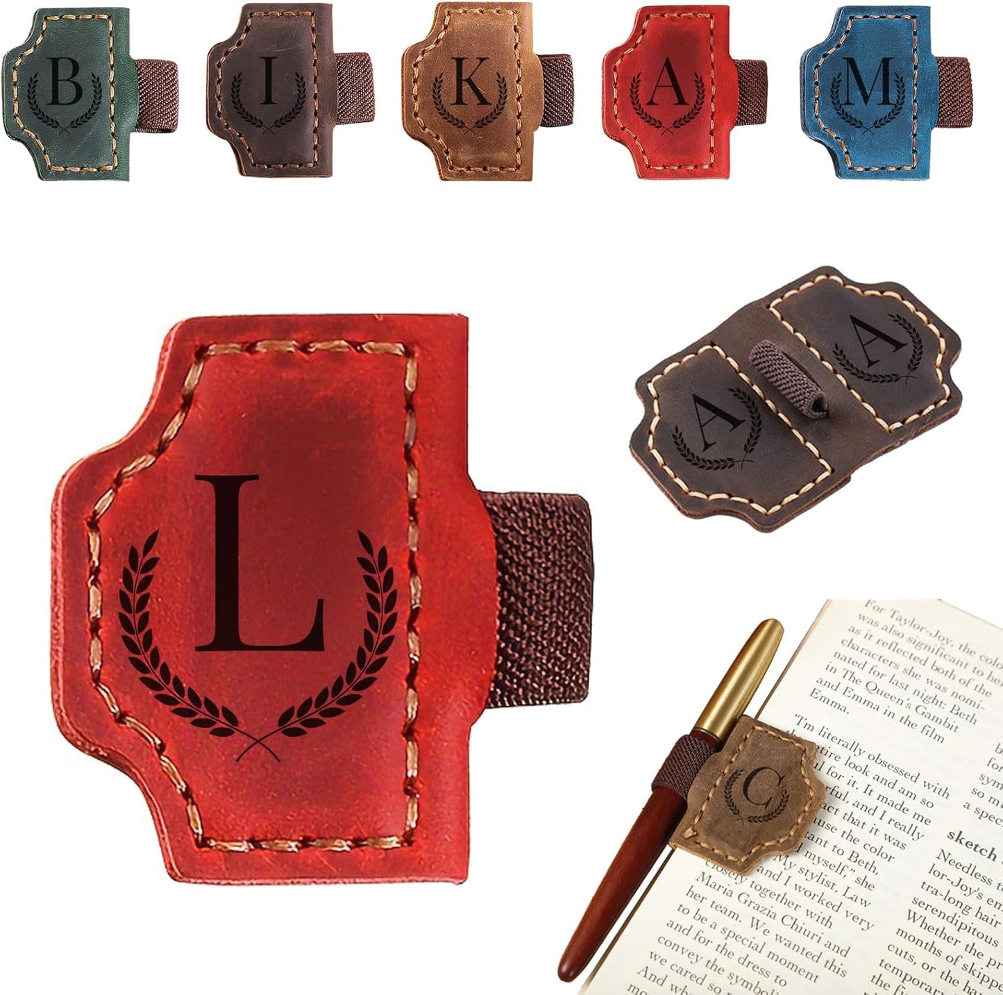 Custom Initial Leather Bookmark – Perfect Gift for Book Lovers & Readers