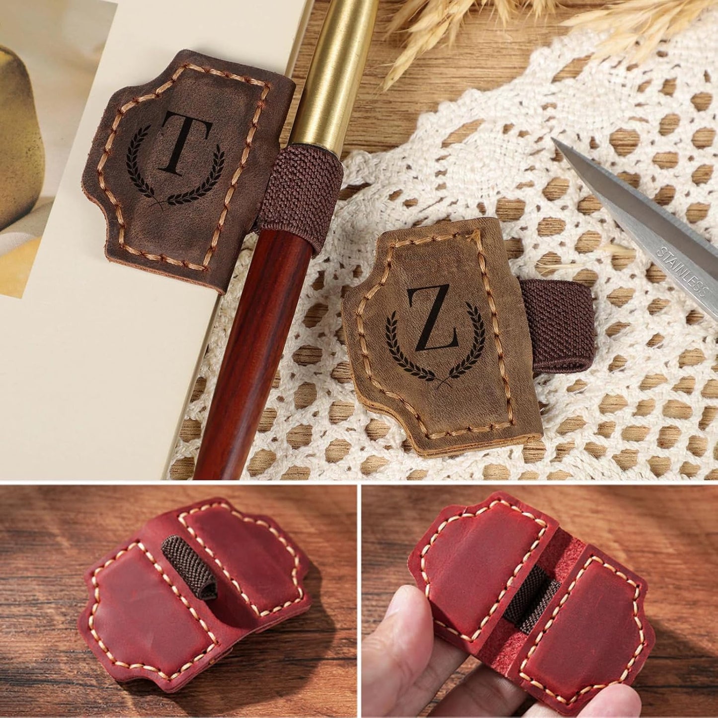 Custom Initial Leather Bookmark – Perfect Gift for Book Lovers & Readers