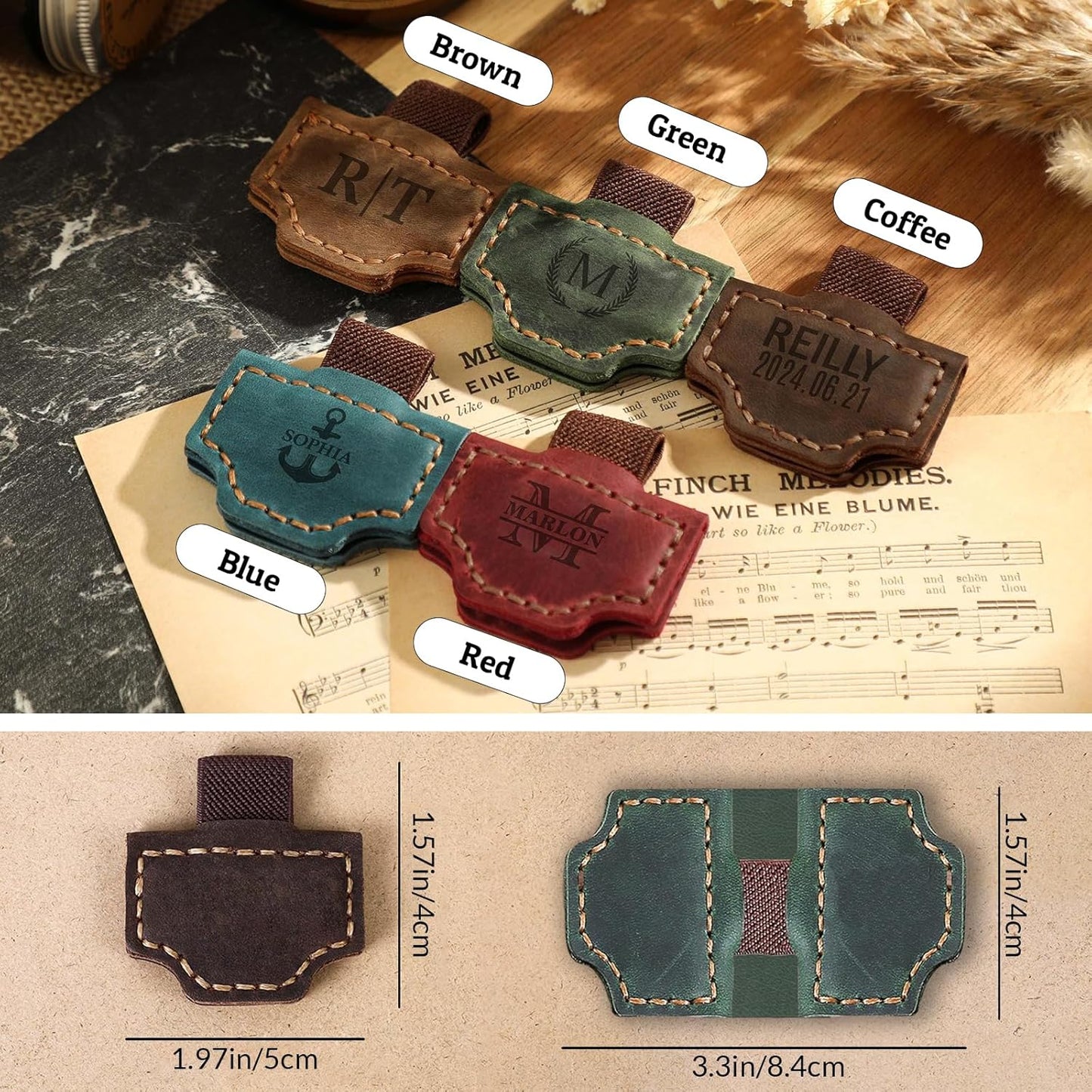 Custom Initial Leather Bookmark – Perfect Gift for Book Lovers & Readers