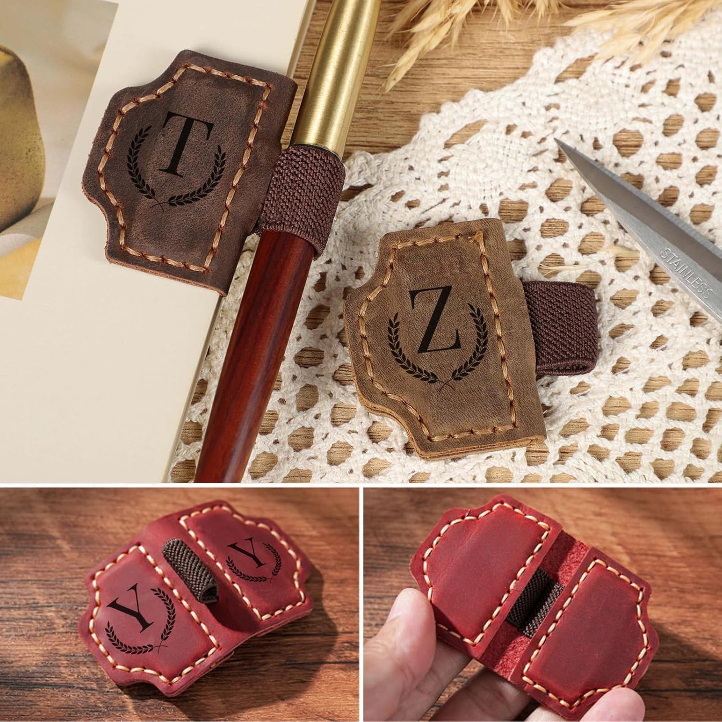 Custom Initial Leather Bookmark – Perfect Gift for Book Lovers & Readers
