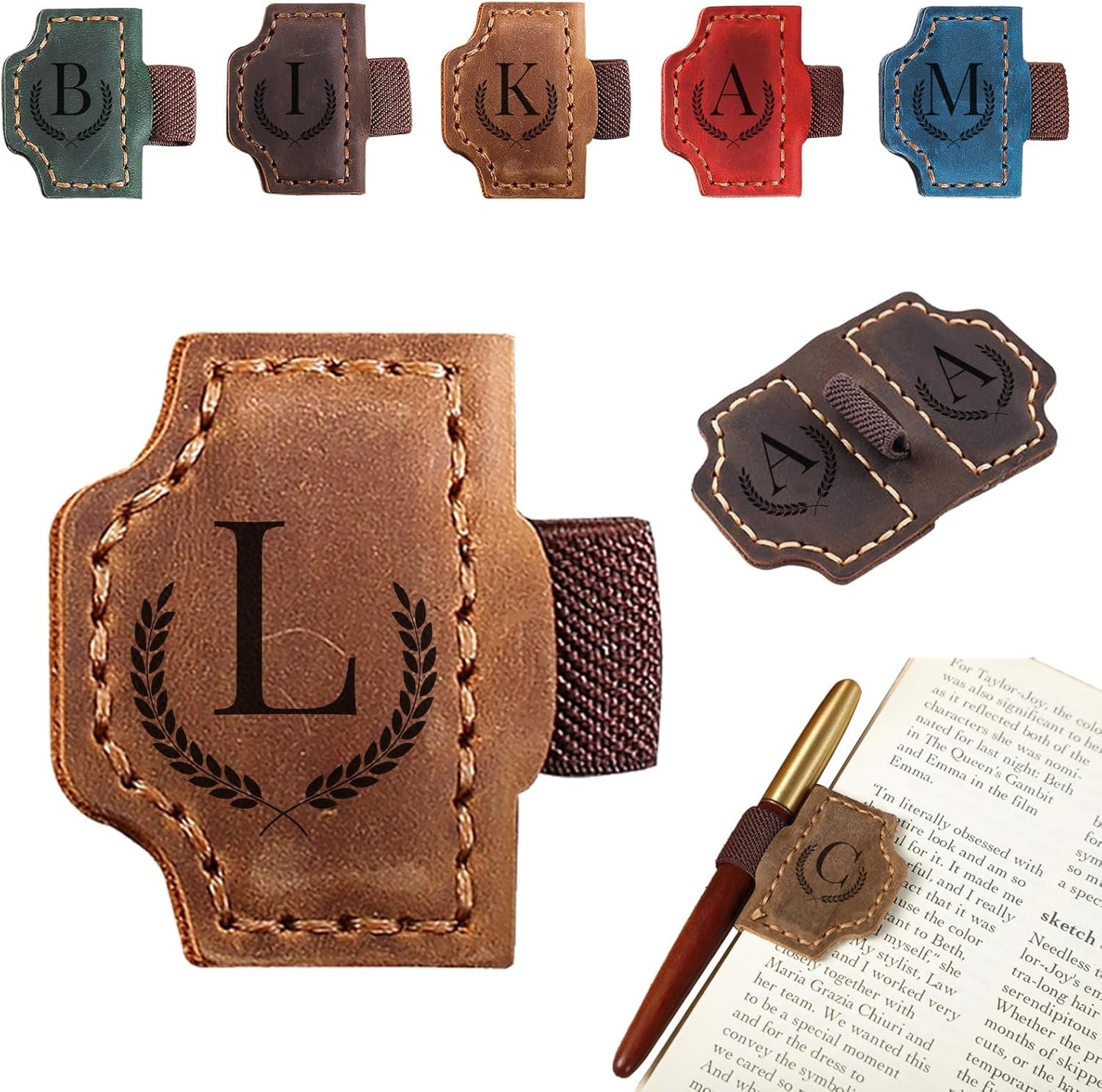 Custom Initial Leather Bookmark – Perfect Gift for Book Lovers & Readers