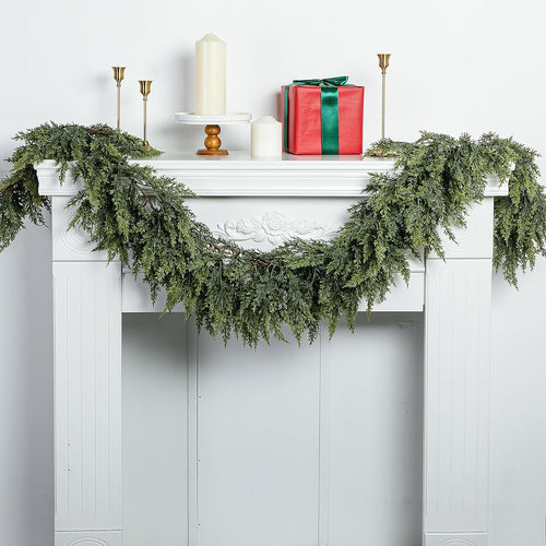 Artificial Realistic Faux Greenery Garland for  Christmas Cedar Garland,