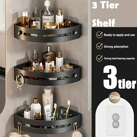 3-Pack Triangle Shower Caddy | No-Drill Wall Mount Bathroom Organizer