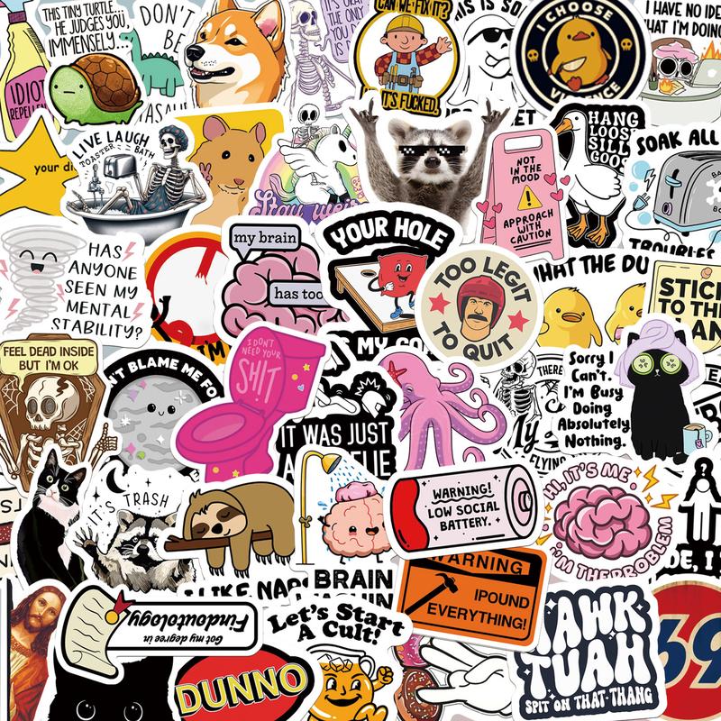 130PCS Funny Saying Sticker Pack - Snarky,