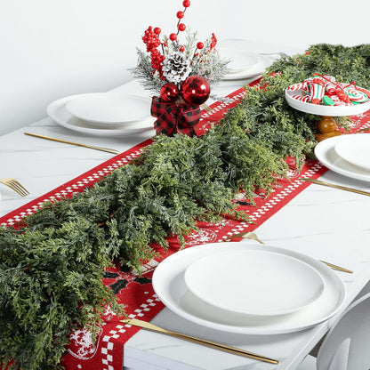 Artificial Realistic Faux Greenery Garland for  Christmas Cedar Garland,