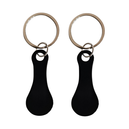 2 Pieces Stainless Steel Shopping Trolley Token Keyrings